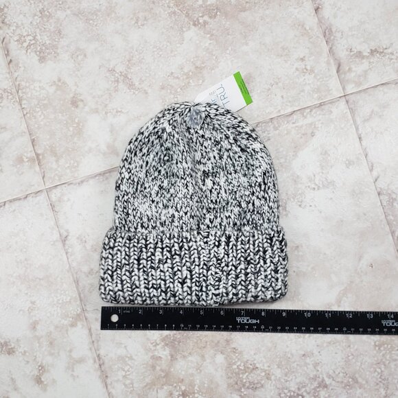 Adult Beanie Confetti Cuffed Fleece Lined No Pom Repreve Toboggan Time & Tru OS - Picture 6 of 7